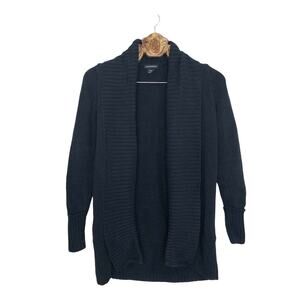 Club Monaco Cardigan Sweater Navy Blue Shawl Neck Cuffed Sleeve Chunky Knit xs